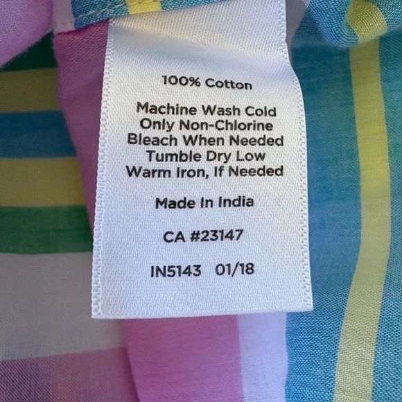 Talbots Cotton Beach Stripe Popover Size L Petite Vacation Coastal Grandmother‎ - Picture 9 of 13